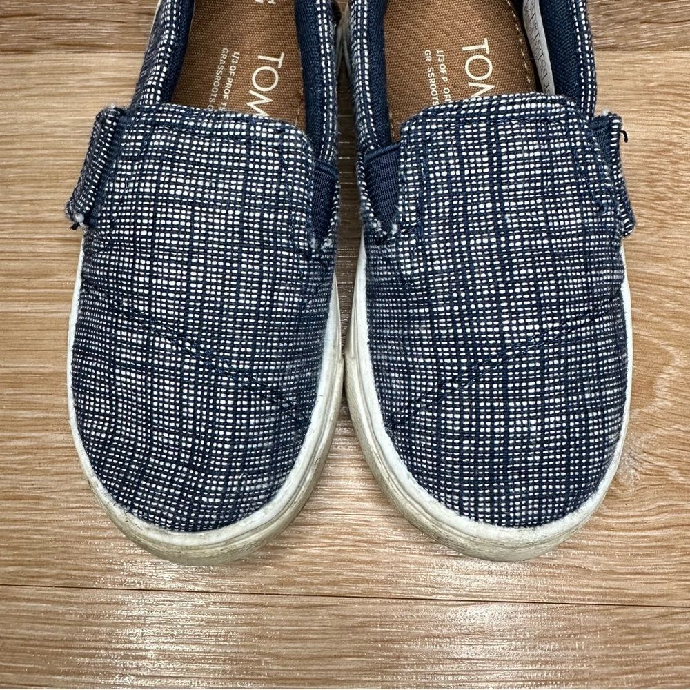 Toms Toddler Size 7 Luca Blue Heathered Slip On Sneakers - Picture 6 of 10